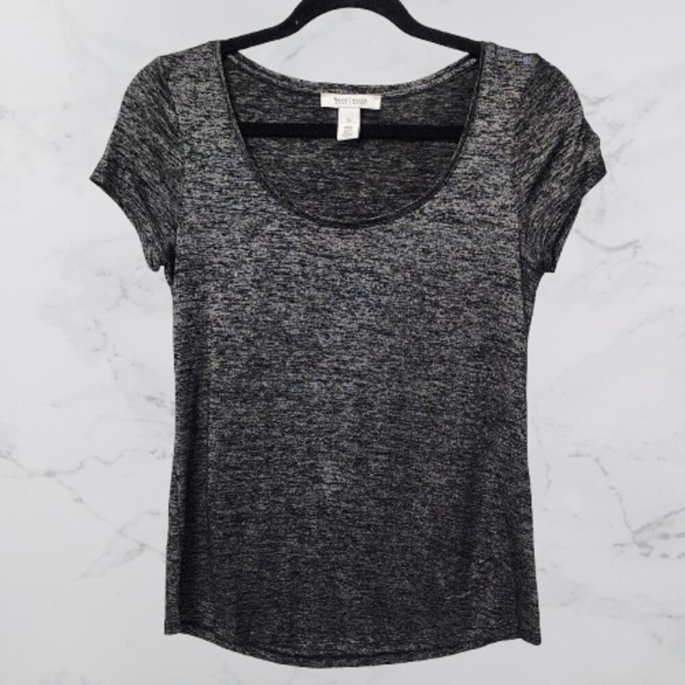 WHBM White House Black Market top Black Heather XS